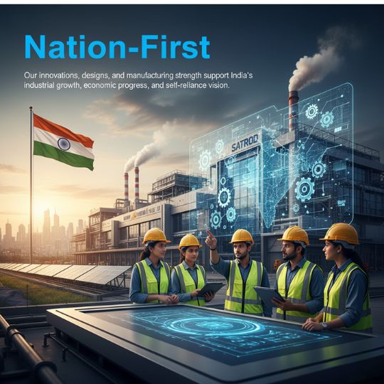 Indian flag with industrial background